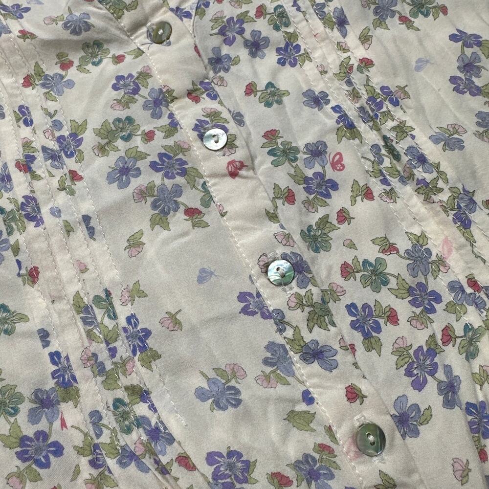 Jane and Delancey Floral Button Front Lightweight Top Cottagecore Lavender PP2 - Picture 8 of 10
